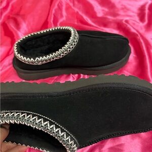 UGG Black Women's Slippers with Silver Accents